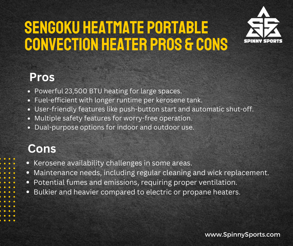 Sengoku HeatMate Portable Convection Heater Pros & cons
